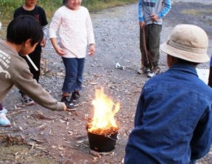 小学生の焚き火